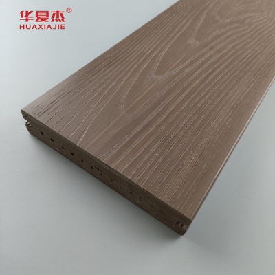 แอนติ-การกัดกร่อน WPC คอมพอสิต Decking กันน้ําพื้นสวนกลางแจ้ง