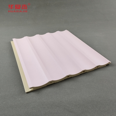 พานกําแพงปูปูนสีชมพูและสีน้ําเงิน wpc board ประดับผนังภายใน