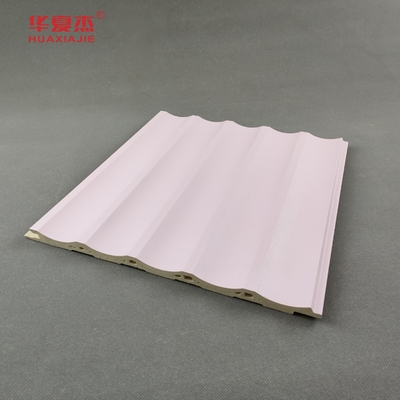 พานกําแพงปูปูนสีชมพูและสีน้ําเงิน wpc board ประดับผนังภายใน
