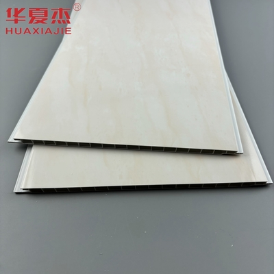 แผ่นผนัง pvc สีเหลืองคุณภาพสูง 250x8mm ง่ายในการติดตั้ง แผ่นเพดาน pvc สําหรับตกแต่งห้องน้ํา