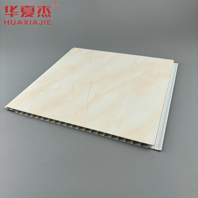 ขายปลีก พิมพ์แผ่นมาร์มเบอร์ pvc สีเหลือง แผ่นผนัง pvc และแผ่นเพดานสําหรับตกแต่งภายในบ้าน