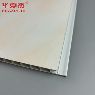 ขายปลีก พิมพ์แผ่นมาร์มเบอร์ pvc สีเหลือง แผ่นผนัง pvc และแผ่นเพดานสําหรับตกแต่งภายในบ้าน