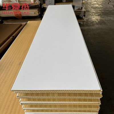 พานผนัง wpc สีขาวคุณภาพสูง 600x9mm แผ่น wpc laminated วัสดุตกแต่งกันน้ํา